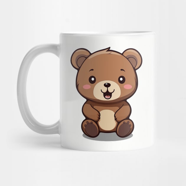 Cartoon Cute Kawaii Adorable Brown Bear by SimplyIdeas